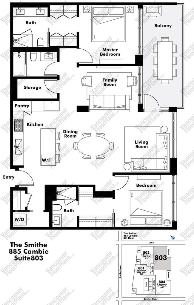 Floor Plan 803 885 Cambie Street