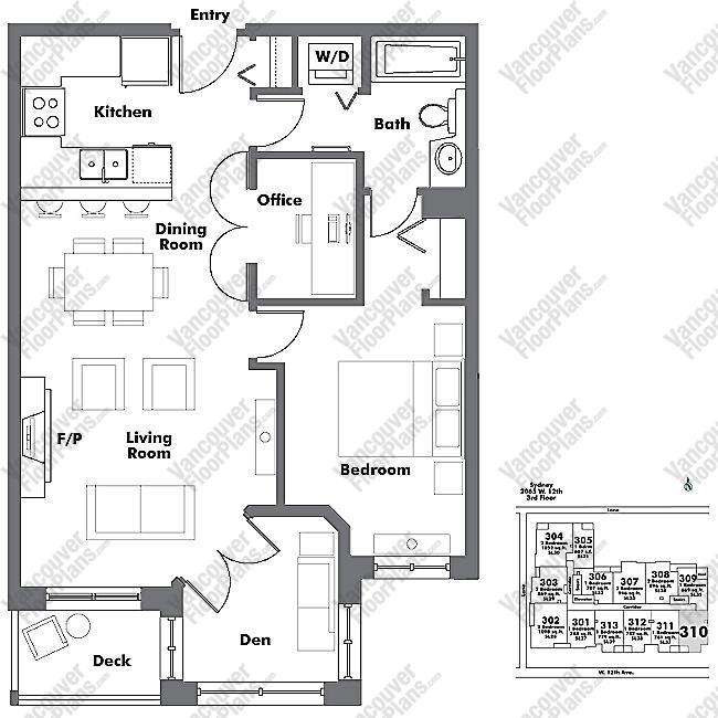 Floor Plan 310 2065 W. 12th Ave.