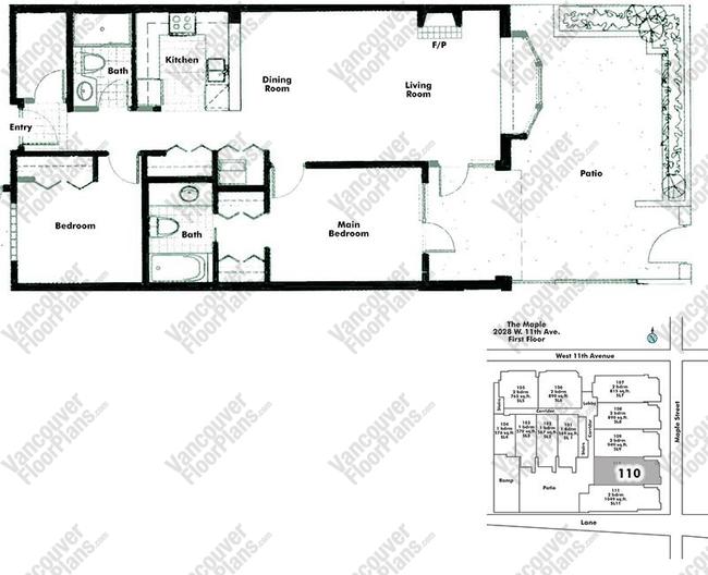 Floor Plan 110 2028 W 11th Ave