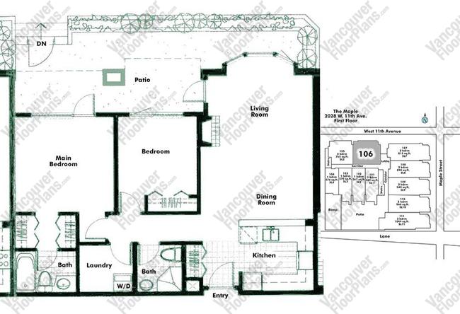 Floor Plan 106 2028 W 11th Ave