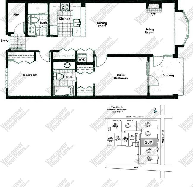 Floor Plan 209 2028 W 11th Ave