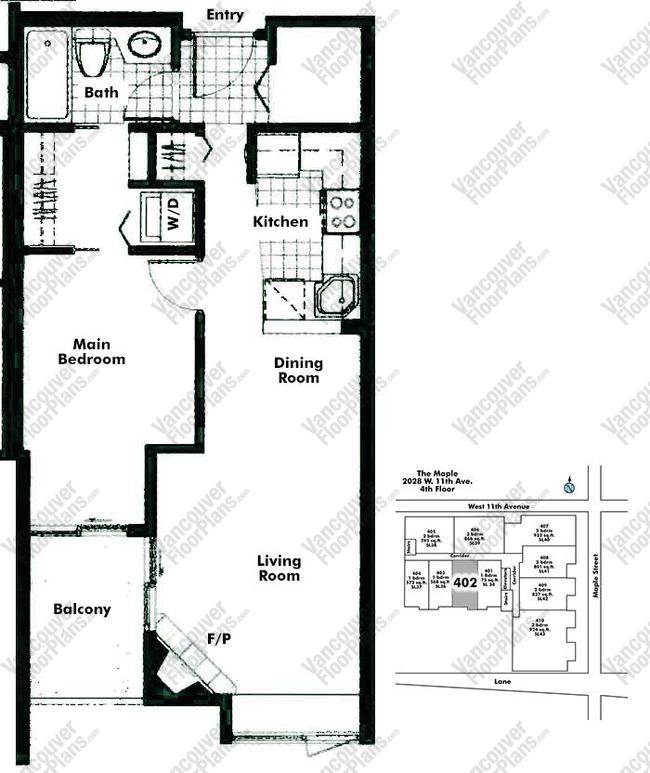 Floor Plan 402 2028 W 11th Ave