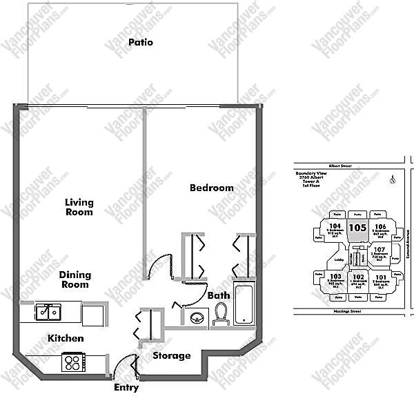 Floor Plan 105 3760 Albert Street