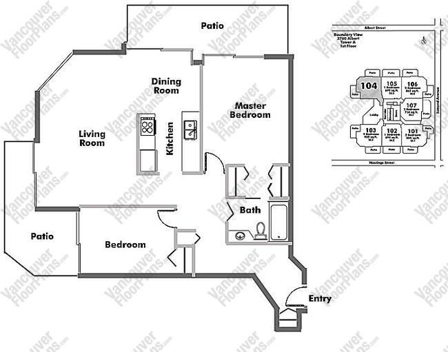 Floor Plan 104 3760 Albert Street