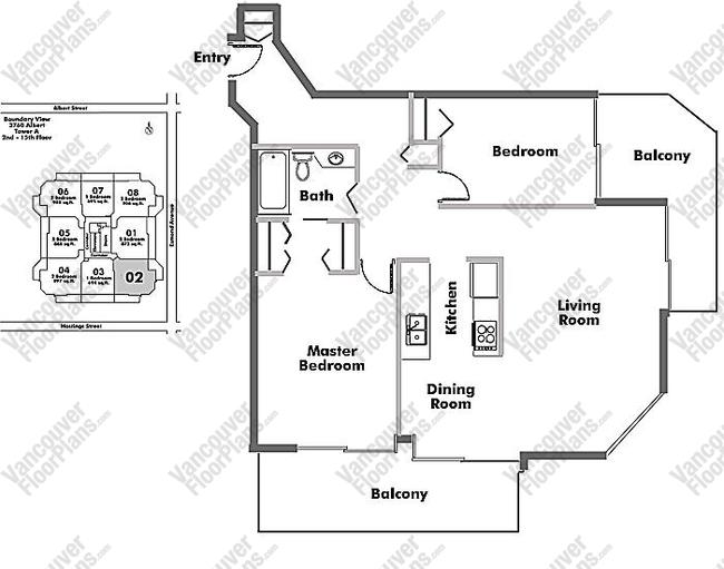 Floor Plan 1102 3760 Albert Street