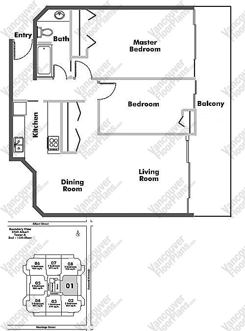 Floor Plan 701 3760 Albert Street