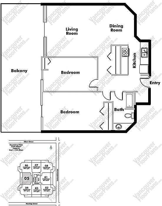 Floor Plan 1305 3760 Albert Street