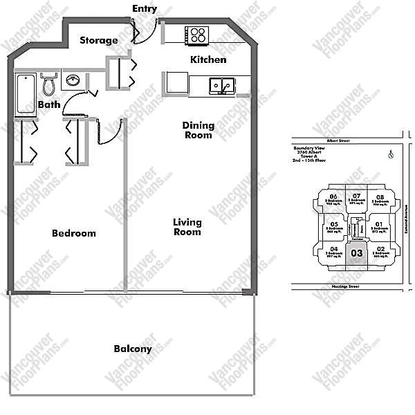 Floor Plan 1103 3760 Albert Street