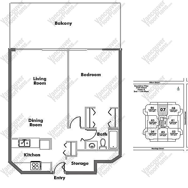 Floor Plan 707 3760 Albert Street