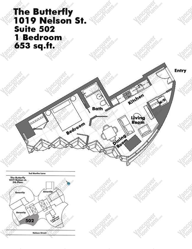 Floor Plan 502 1019 Nelson Street