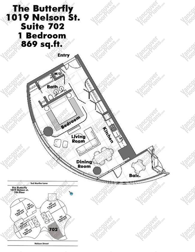 Floor Plan 702 1019 Nelson Street