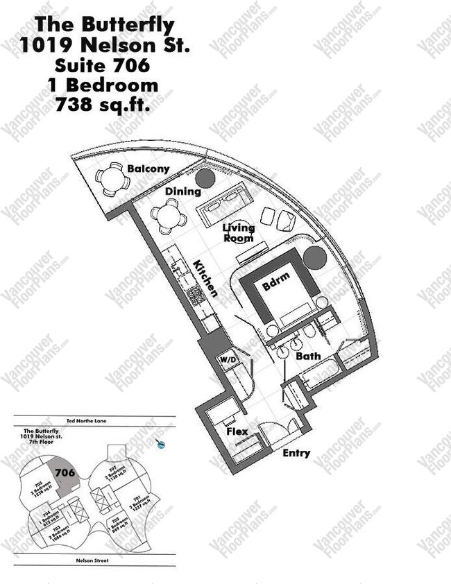 Floor Plan 706 1019 Nelson Street