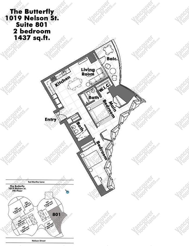 Floor Plan 801 1019 Nelson Street