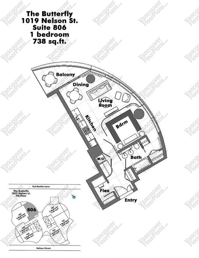 Floor Plan 806 1019 Nelson Street