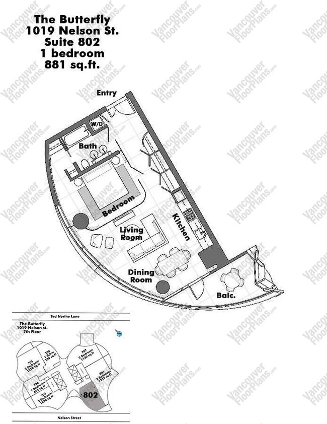 Floor Plan 802 1019 Nelson Street