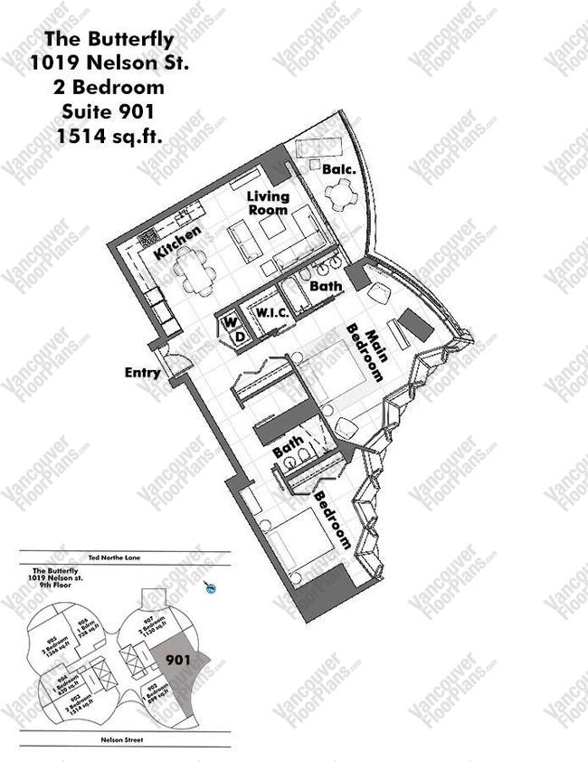 Floor Plan 901 1019 Nelson Street