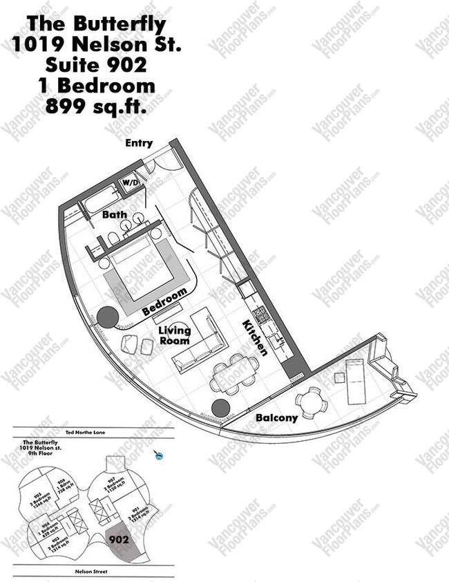 Floor Plan 902 1019 Nelson Street