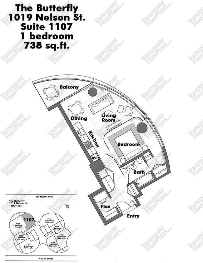 Floor Plan 1107 1019 Nelson Street