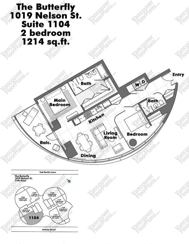 Floor Plan 1104 1019 Nelson Street