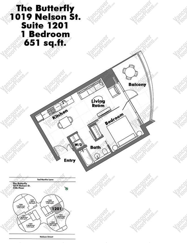 Floor Plan 1201 1019 Nelson Street