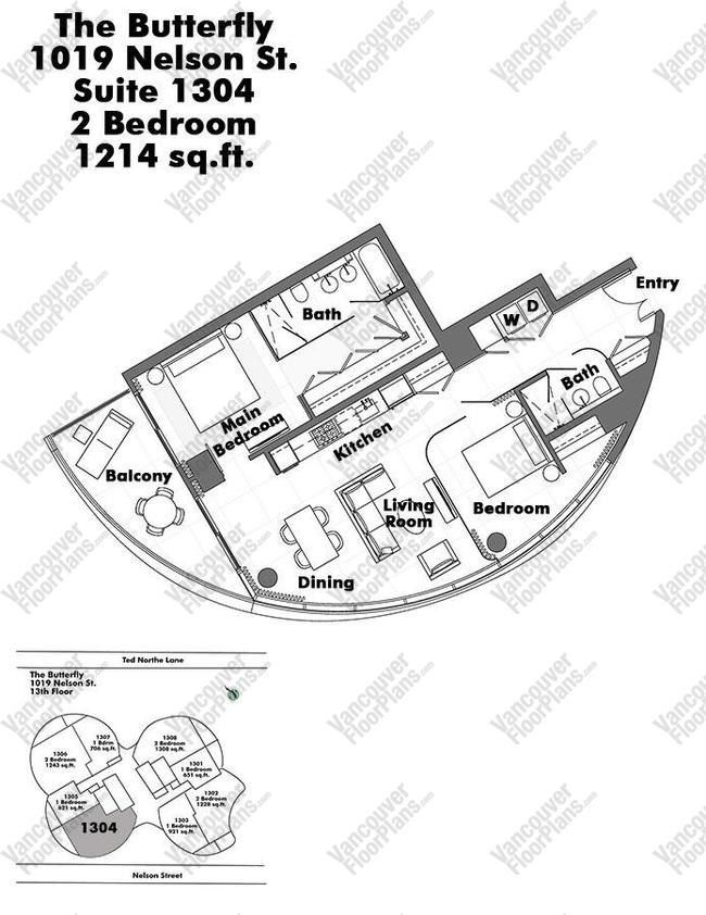 Floor Plan 1304 1019 Nelson Street