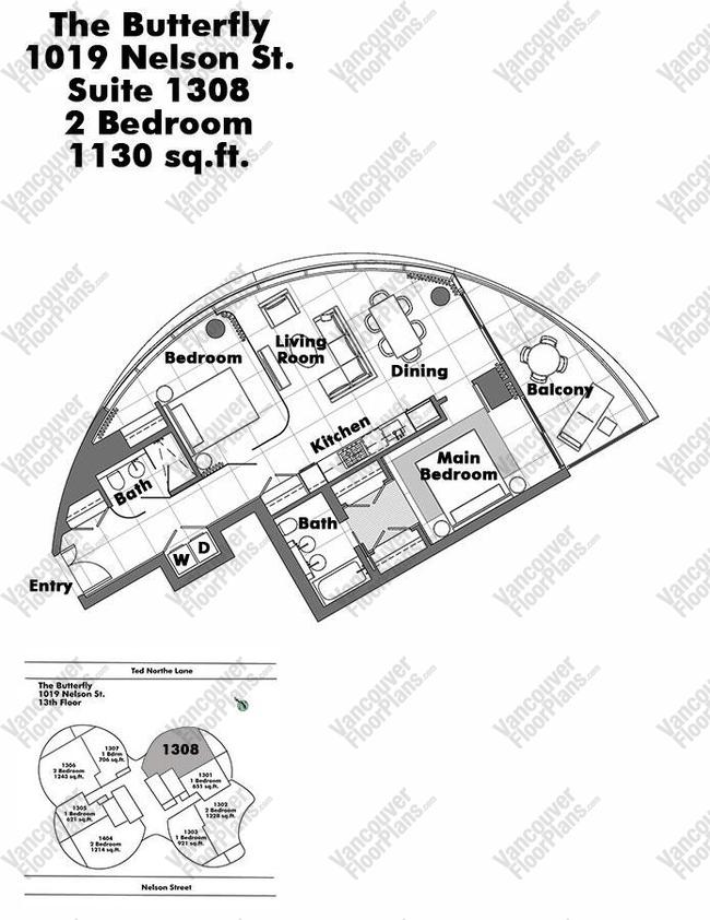 Floor Plan 1308 1019 Nelson Street