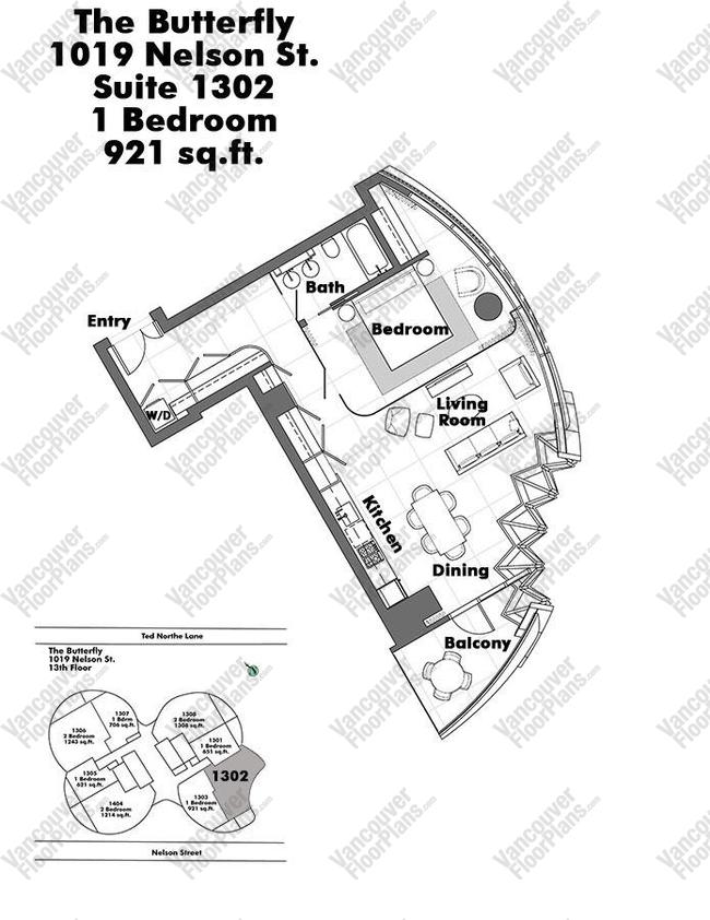 Floor Plan 1302 1019 Nelson Street