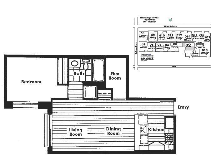 902 788 RICHARDS STREET, Vancouver, BC Floor Plan