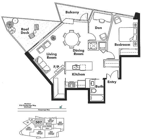 507 918 COOPERAGE WAY, Vancouver, BC Floor Plan