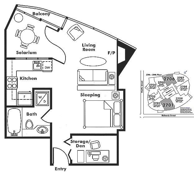 2706 501 PACIFIC STREET, Vancouver, BC Floor Plan