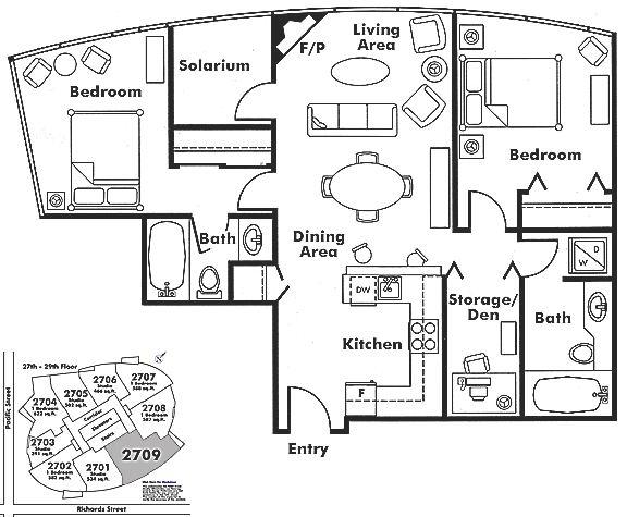 2709 501 PACIFIC STREET, Vancouver, BC Floor Plan