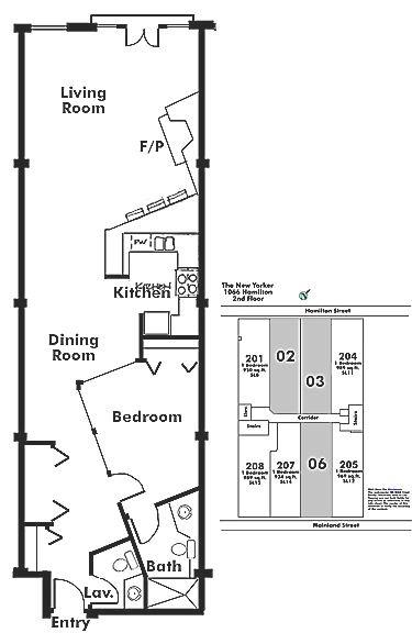 203 1066 Hamilton Street, Vancouver, BC Floor Plan