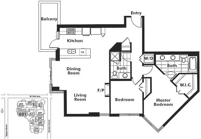 601 3228 Tupper Street, Vancouver, BC Floor Plan