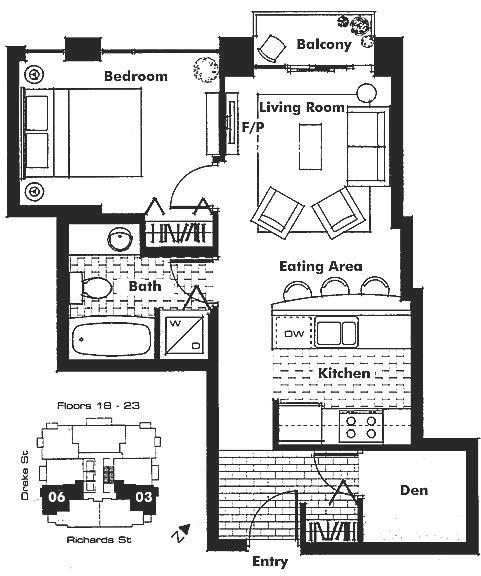 2103 1295 RICHARDS STREET, Vancouver, BC Floor Plan