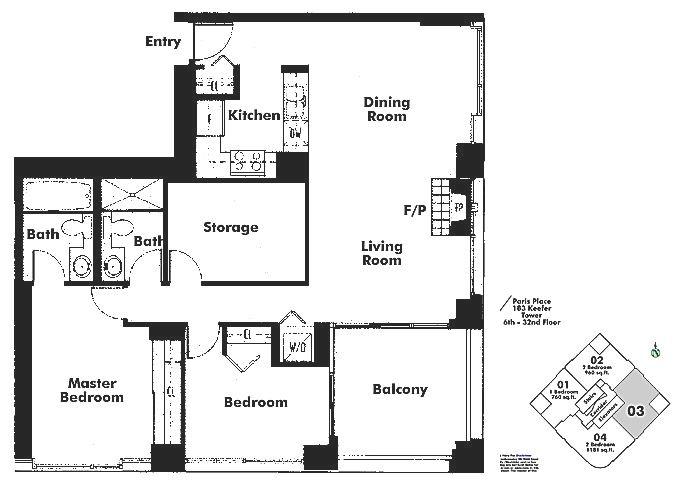 2203 183 KEEFER PLACE, Vancouver, BC Floor Plan