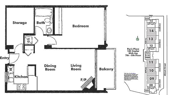 809 555 Abbott Street, Vancouver, BC Floor Plan