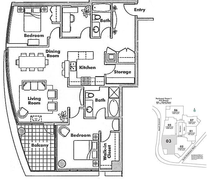 3103 455 BEACH CRESCENT, Vancouver, BC Floor Plan