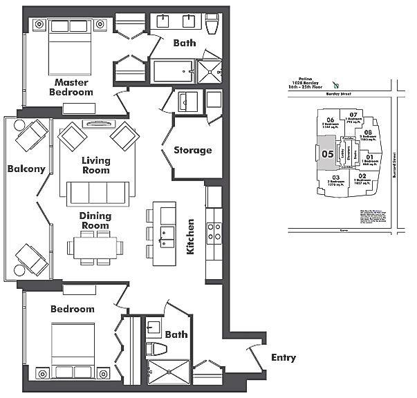 2405 1028 BARCLAY STREET, Vancouver, BC Floor Plan