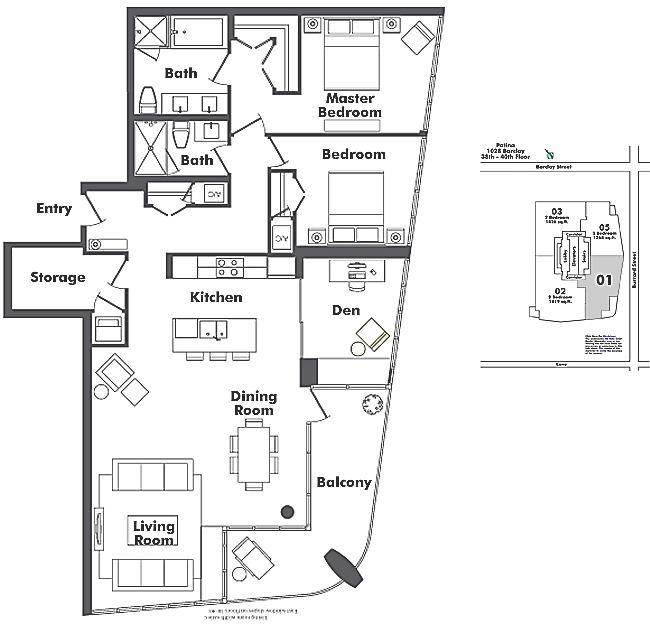 4001 1028 BARCLAY STREET, Vancouver, BC Floor Plan