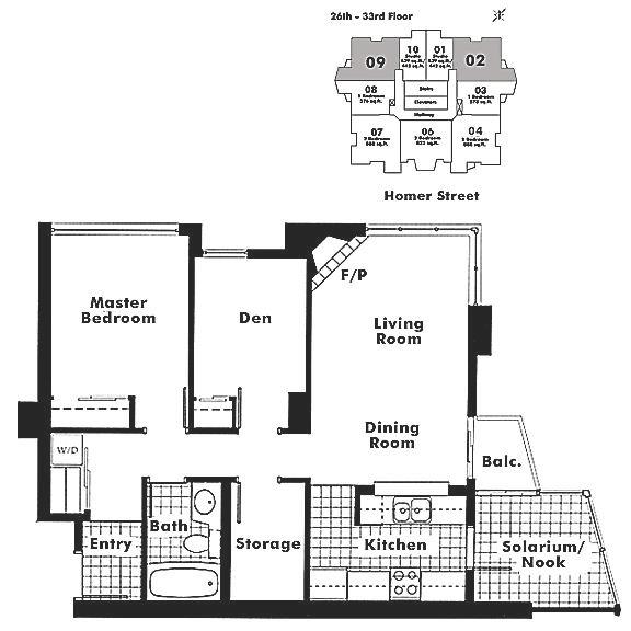 3102 939 HOMER STREET, Vancouver, BC Floor Plan