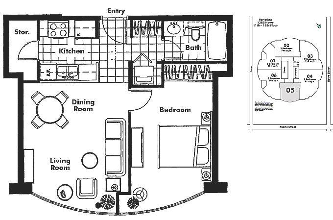 1105 1383 HOWE STREET, Vancouver, BC Floor Plan