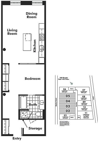 305 531 BEATTY STREET, Vancouver, BC Floor Plan