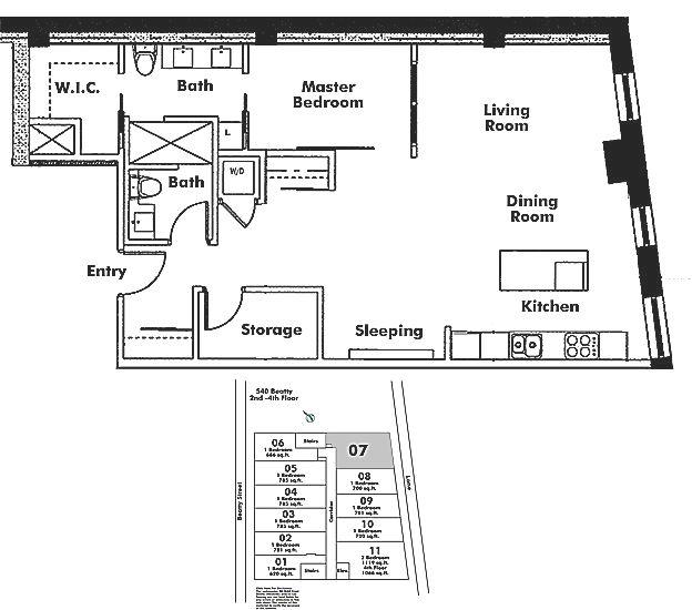 307 531 BEATTY STREET, Vancouver, BC Floor Plan