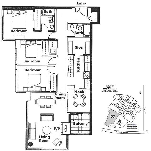 3207 1033 MARINASIDE CRESCENT, Vancouver, BC Floor Plan
