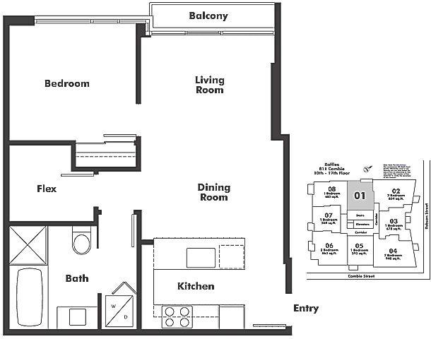 1401 821 CAMBIE STREET, Vancouver, BC Floor Plan