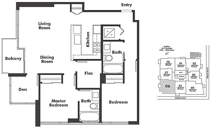 1806 821 CAMBIE STREET, Vancouver, BC Floor Plan