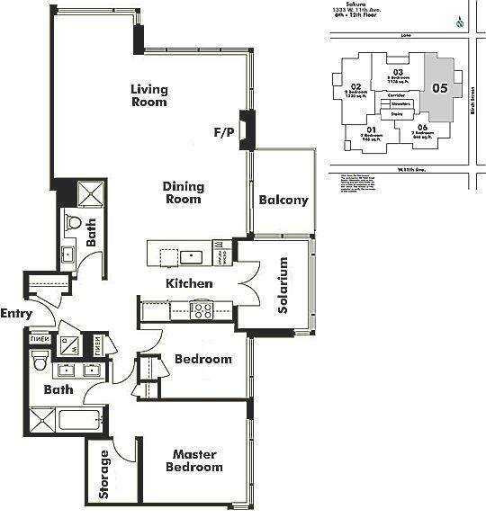 1105 1333 W 11TH AVENUE, Vancouver, BC Floor Plan