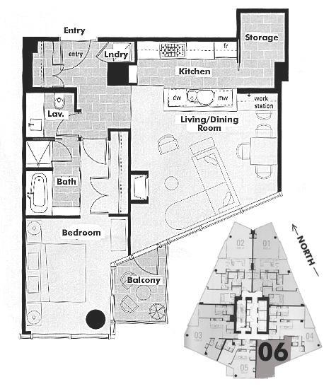 3306 1077 W CORDOVA STREET, Vancouver, BC Floor Plan
