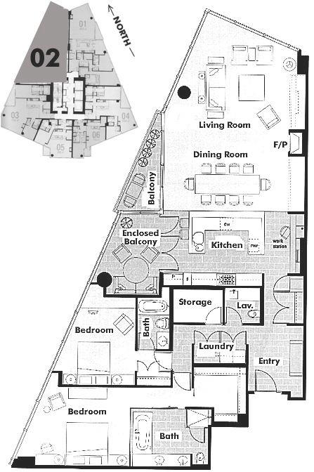 3102 1077 W CORDOVA STREET, Vancouver, BC Floor Plan