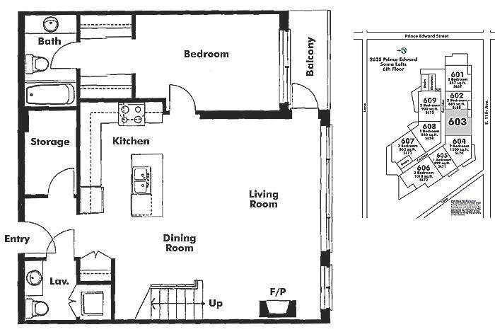 603 2635 PRINCE EDWARD STREET, Vancouver, BC Floor Plan